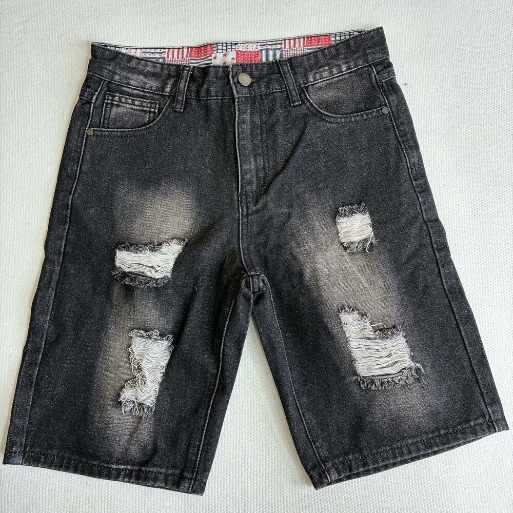 5 Lot Boys Denim Shorts Shirt Jeans Fashion Distressed Size 12-13Y New - Picture 5 of 12